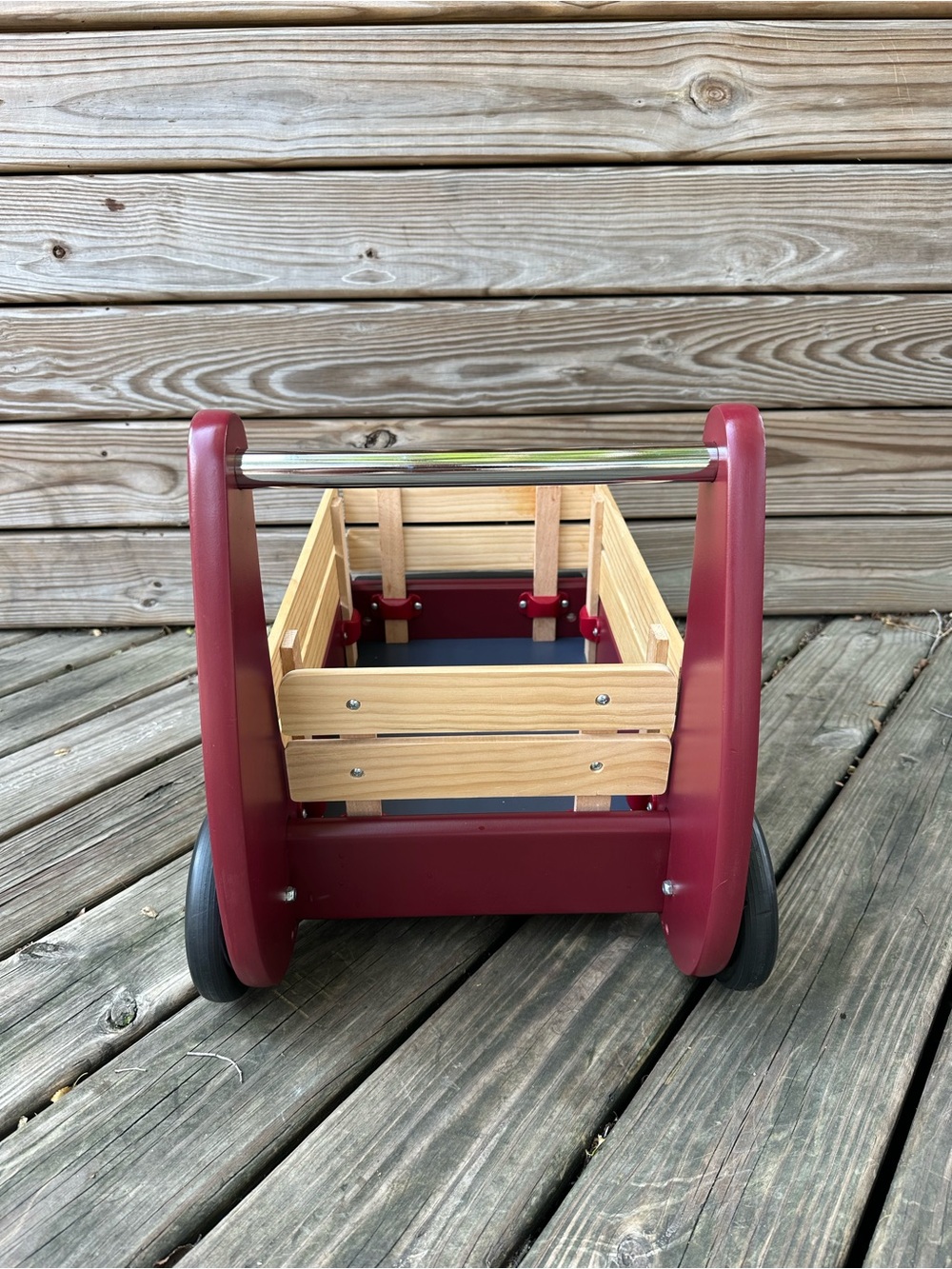 Radio Flyer Red Wooden Ride-On Wagon Walker with Natural Crate - Picture 5 of 6